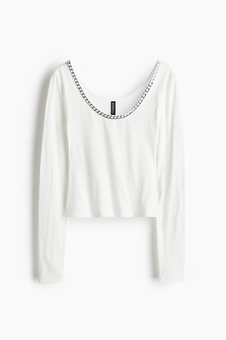 Топ с длинными рукавами, украшенный цепочками 1277973002 - Фото 14152055