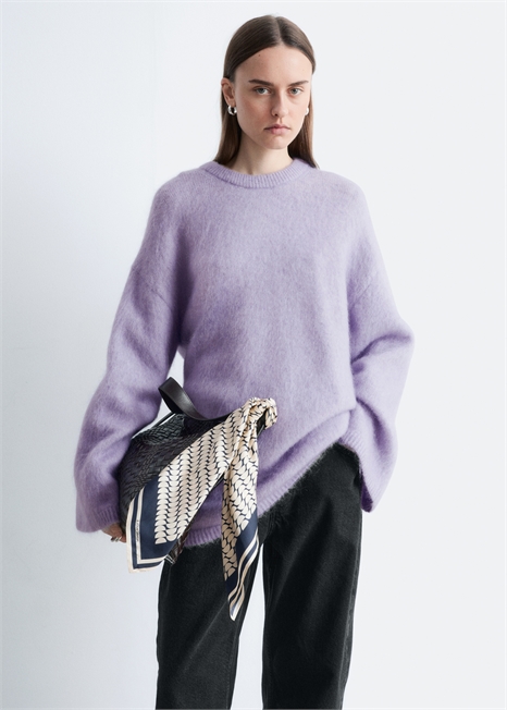 Свитер оверсайз из смеси мохера 1304425002 - Фото 14152078