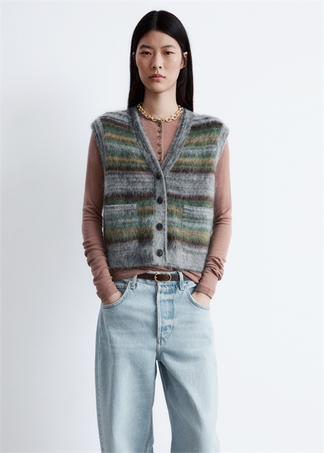 Матовый вязаный жилет 1289246001 - Фото 14152381