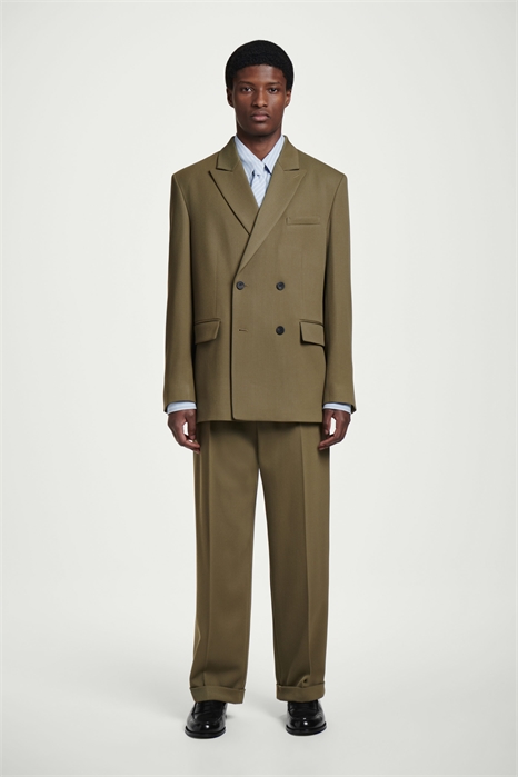 Брюки из шерстяной ткани с отворотом 1265499001 - Фото 14153079