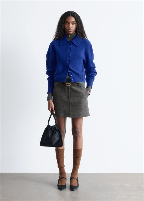 Кардиган с вязаным воротником 1285210007 - Фото 14153777