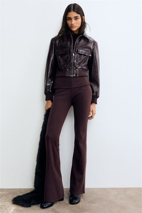 Расклешенные трикотажные брюки 1320447001 - Фото 14154888