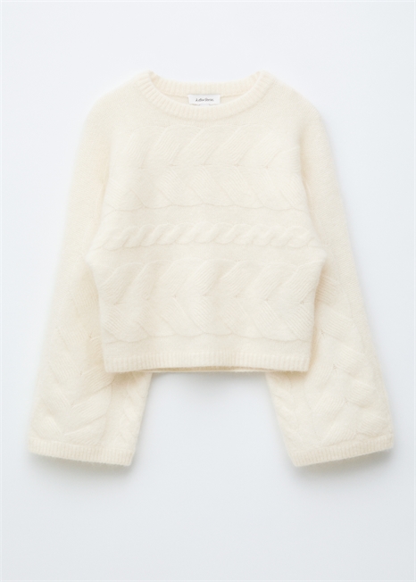 Джемпер из смеси мохера с узором кабельной вязки 1300186001 - Фото 14157507