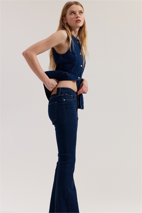 Расклешенные ультравысокие джинсы 1238764015 - Фото 14159240