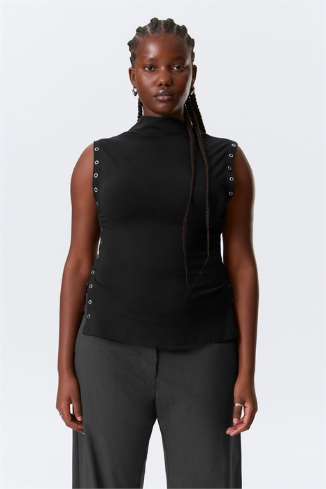 Приталенный топ с вырезом на пуговицах 1330725001 - Фото 14162350