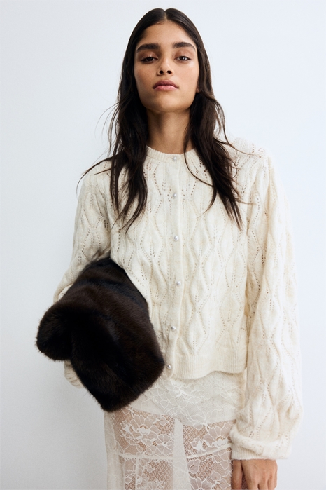 Кардиган из пуантельевой вязки артикул 1314875001