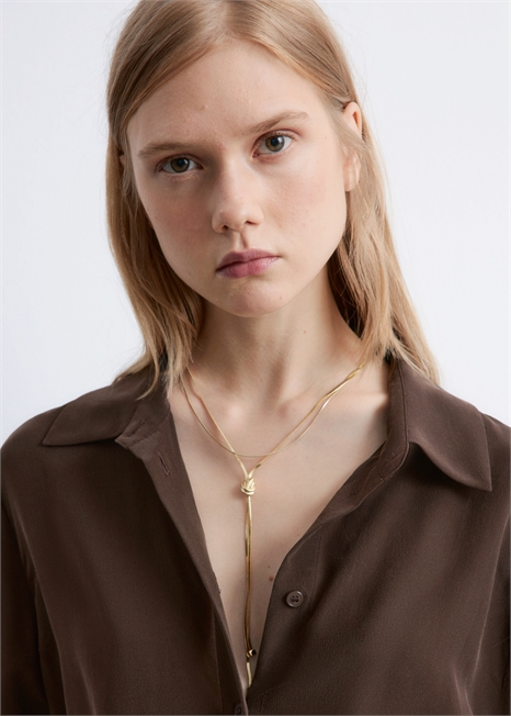 Y-образное ожерелье с узлом 1308087001 - Фото 14166154