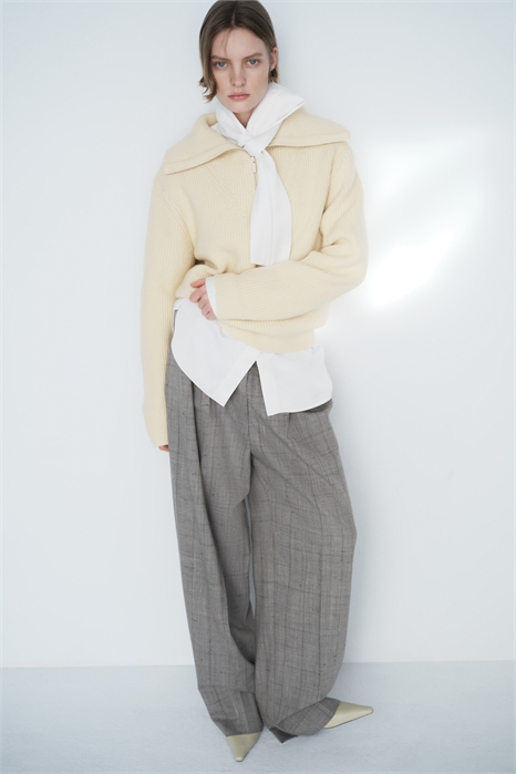 Джемпер на молнии с ребристой вязкой 1310592003 - Фото 14166158