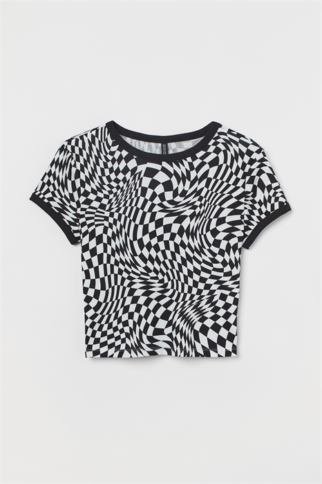 Короткая футболка с принтом H&M+ 1033233001 - Фото 14166917