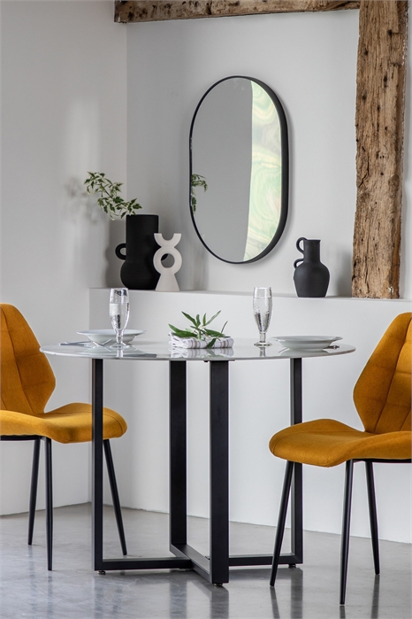 Стеклянный обеденный стол с эффектом мрамора 1312942001 - Фото 14167165