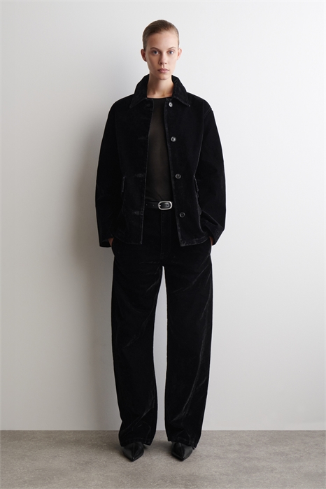 Брюки с бочкообразными ногами из денима с флокированным покрытием артикул 1310347001