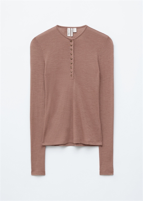 Шерстяной топ с полудлинной пуговичной распашонкой 1317948001 - Фото 14169423