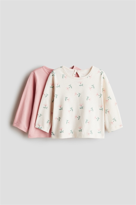 Хлопковые топы с длинными рукавами в упаковке по 2 штуки 1236886003 - Фото 14170135