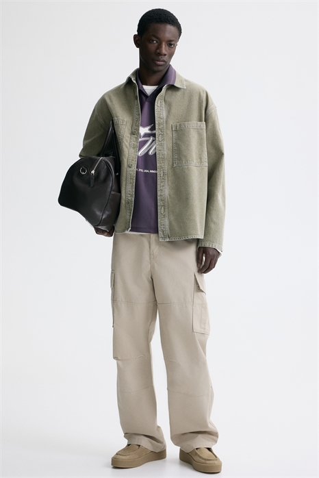 Хлопковые брюки-карго с расслабленной посадкой 1316423003 - Фото 14170767