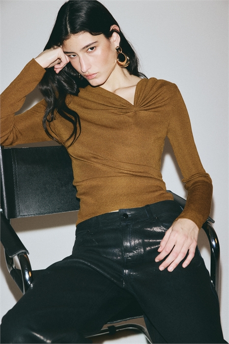 Драпированный топ из вискозного бленда 1318496003 - Фото 14172041