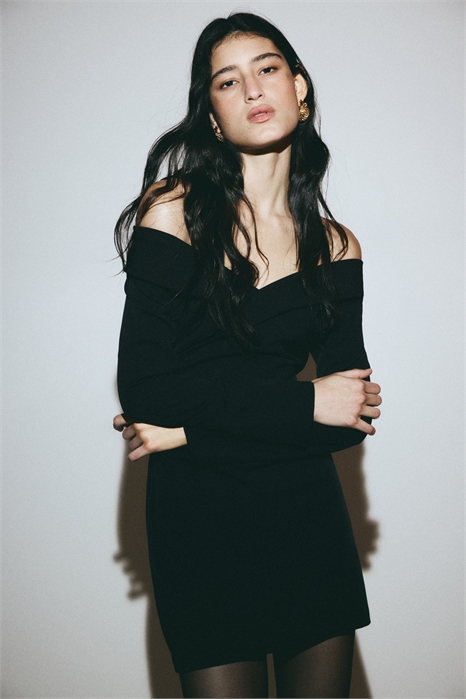 Платье с отворотом через плечо 1325603001 - Фото 14172219