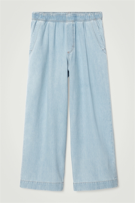 Джинсовые брюки с эластичным кропом 1231210002 - Фото 14172715