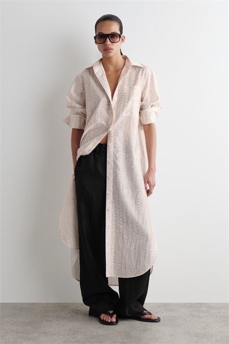 Платье-рубашка из принтованной ткани 1271952001 - Фото 14173885