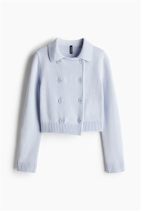 Двубортный кардиган из тонкой вязки 1262835002 - Фото 14174293