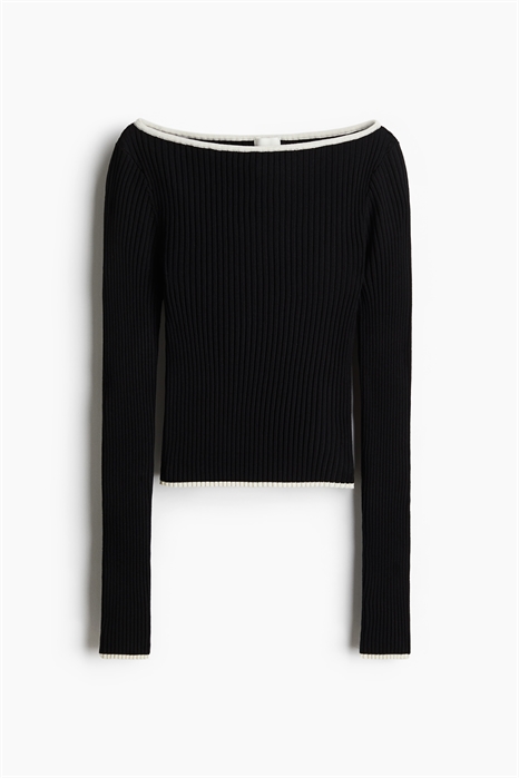 Трикотажный топ с вырезом лодочкой 1227735016 - Фото 14174295