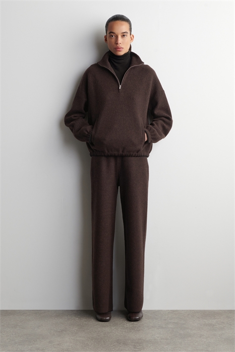 Брюки с широкими штанинами из вареной мериносовой шерсти 1317118002 - Фото 14174449