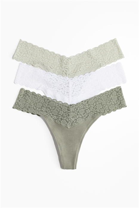 Кружевные трусы стринги в упаковке из 3 штук 0952765092 - Фото 14175086