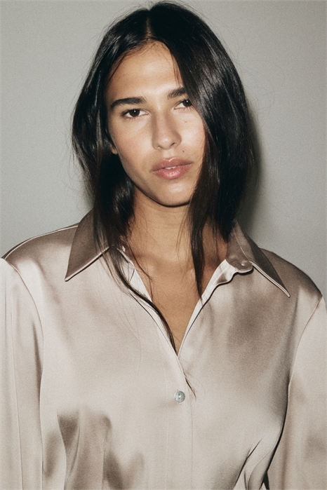 Приталенная рубашка из саржи артикул 1310372003