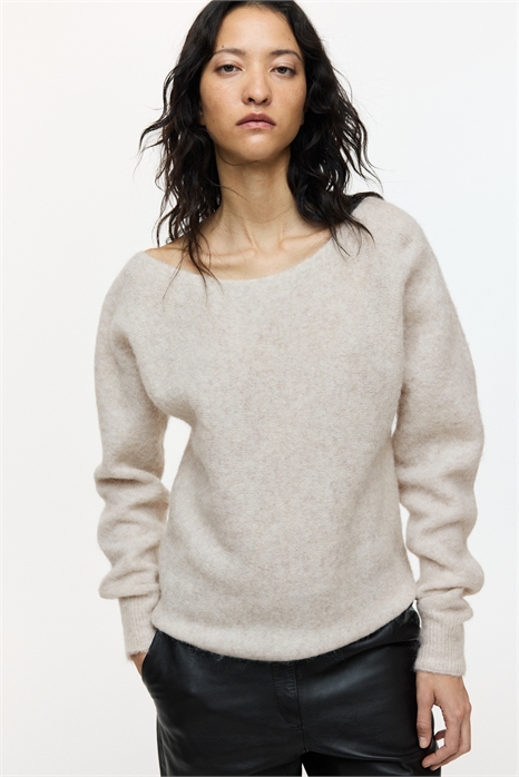 Джемпер на одно плечо из смеси альпаки 1317079002 - Фото 14180188