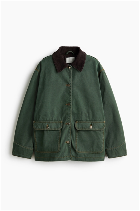 Негабаритная куртка с вельветовым воротником 1327404001 - Фото 14183305