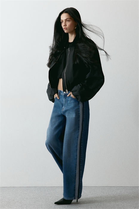 Широкие джинсы Regular с боковыми полосками 1310702002 - Фото 14184313