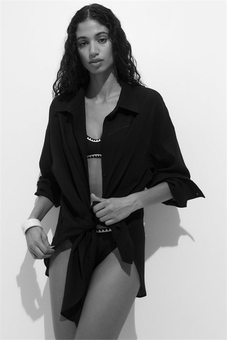 Длинная хлопковая рубашка артикул 1225768003