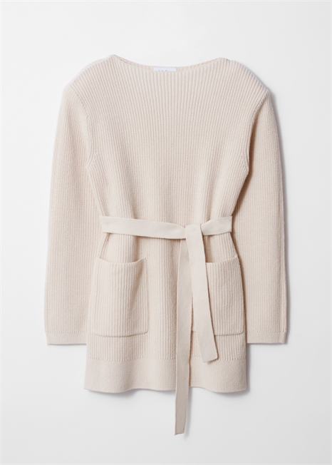 Мини-платье из шерсти с поясом артикул 1254409002