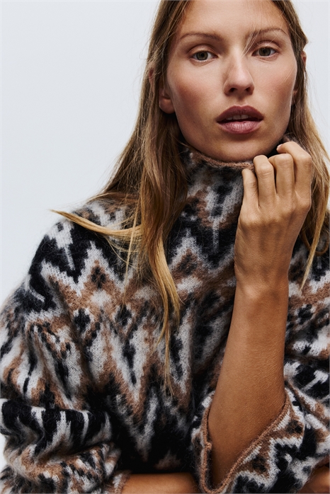 Джемпер с воротником из смеси мохера артикул 1251942007