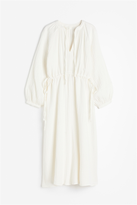 Платье из хлопка двойного плетения с отделкой галстуком артикул 1179949001