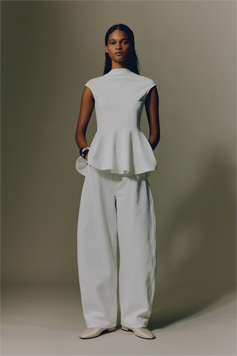 Джинсы с высокой талией и широкими брючинами артикул 1309848005