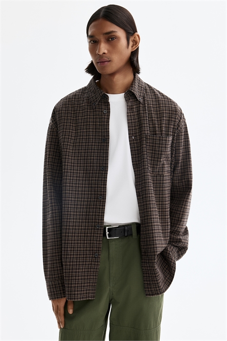 Рубашка из хлопка свободного кроя артикул 1310198001