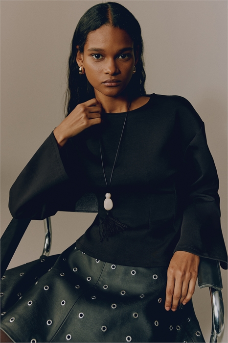 Топ из интерлока с талией артикул 1316951002