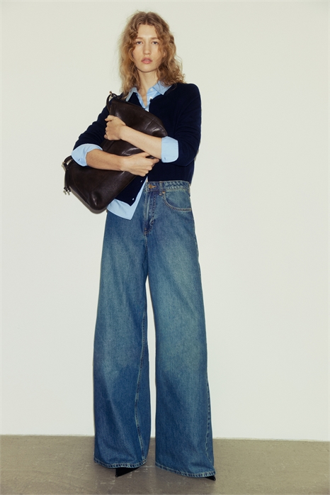 Джинсы с широкой высокой талией артикул 1318425002