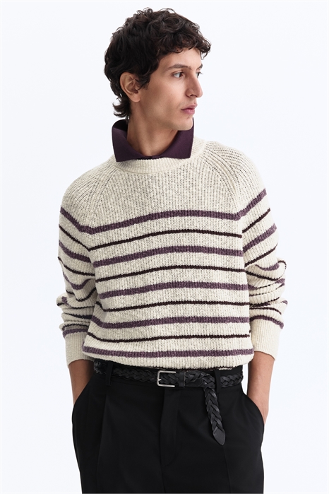 Свободный свитер из ребристой вязки артикул 1319664001