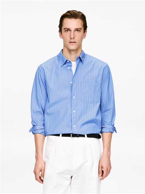 Расслабленная поплиновая рубашка артикул 1255889011