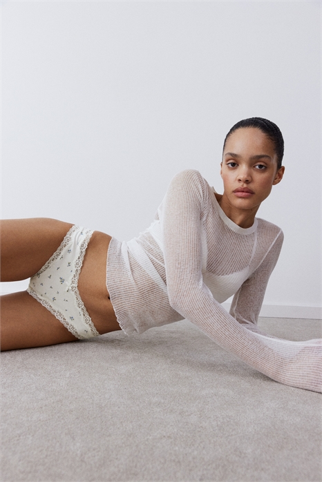 Трусы-бразильяна из хлопка и кружева в упаковке из 5 штук артикул 1258870003