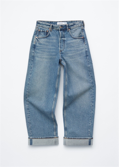 Джинсы с бочкообразными штанинами артикул 1283788013