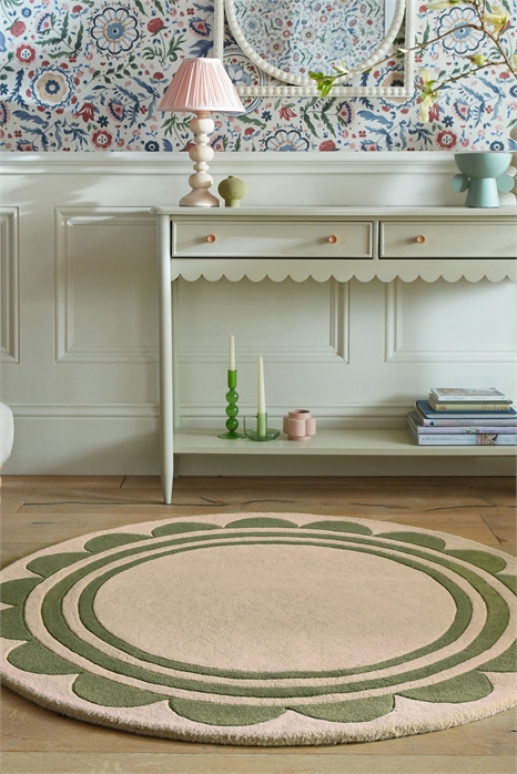 Ковер Lois Scallop Border Wool Circle Rug артикул 1272376002