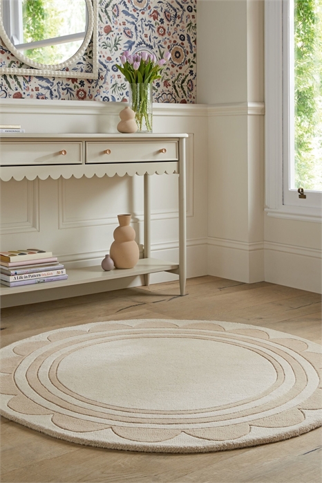 Ковер Lois Scallop Border Wool Circle Rug артикул 1272376003
