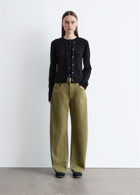 Джинсы с бочкообразными штанинами артикул 1283788016