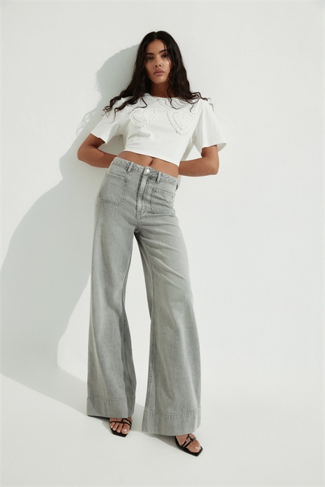 Широкие ультравысокие джинсы артикул 1289664001