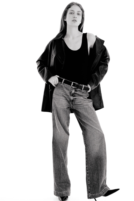 Джинсы с широкой высокой талией артикул 1318428003