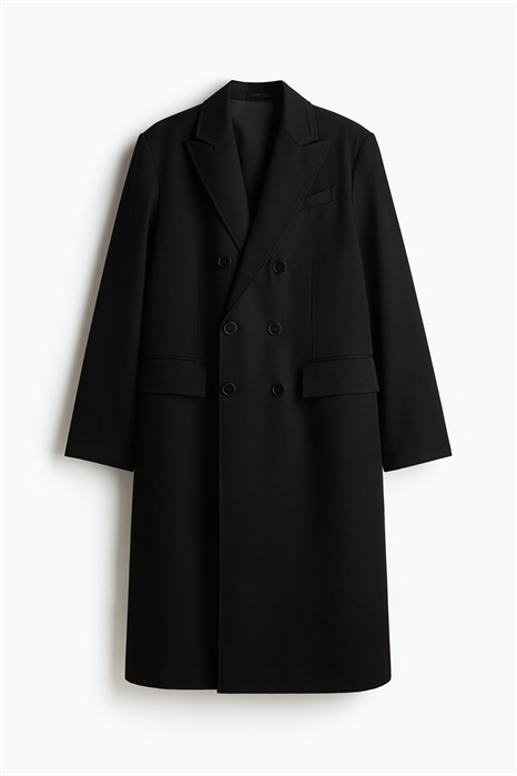 Двубортное пальто из саржи с расслабленной посадкой артикул 1262236001