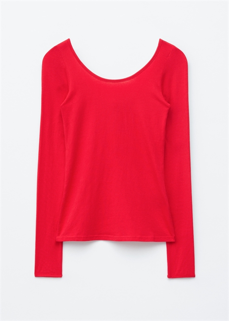 Топ с длинными рукавами и вырезом совок артикул 1320396002