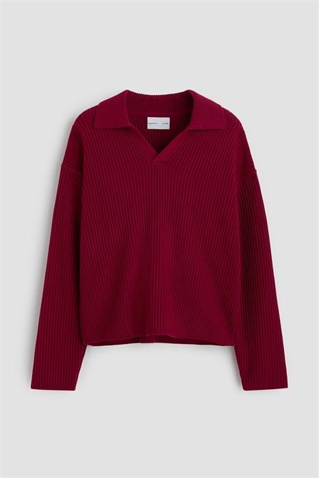 Джемпер-поло из трикотажа в рубчик артикул 1278060001